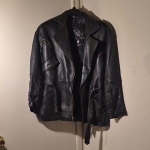 NEVADA BLUE THERMOLITE Black Leather Women's Jacket SZ S